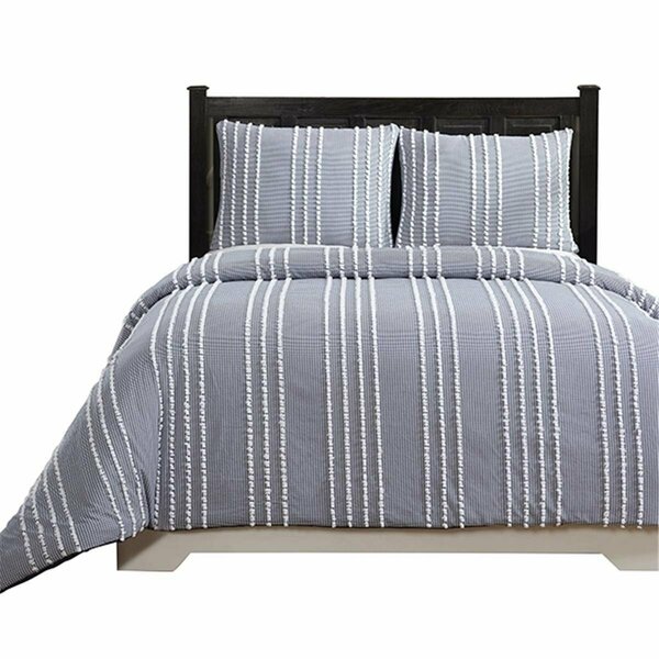Better Trends Winston Collection 100% Cotton Twin Comforter Set in Navy QUWITWNV